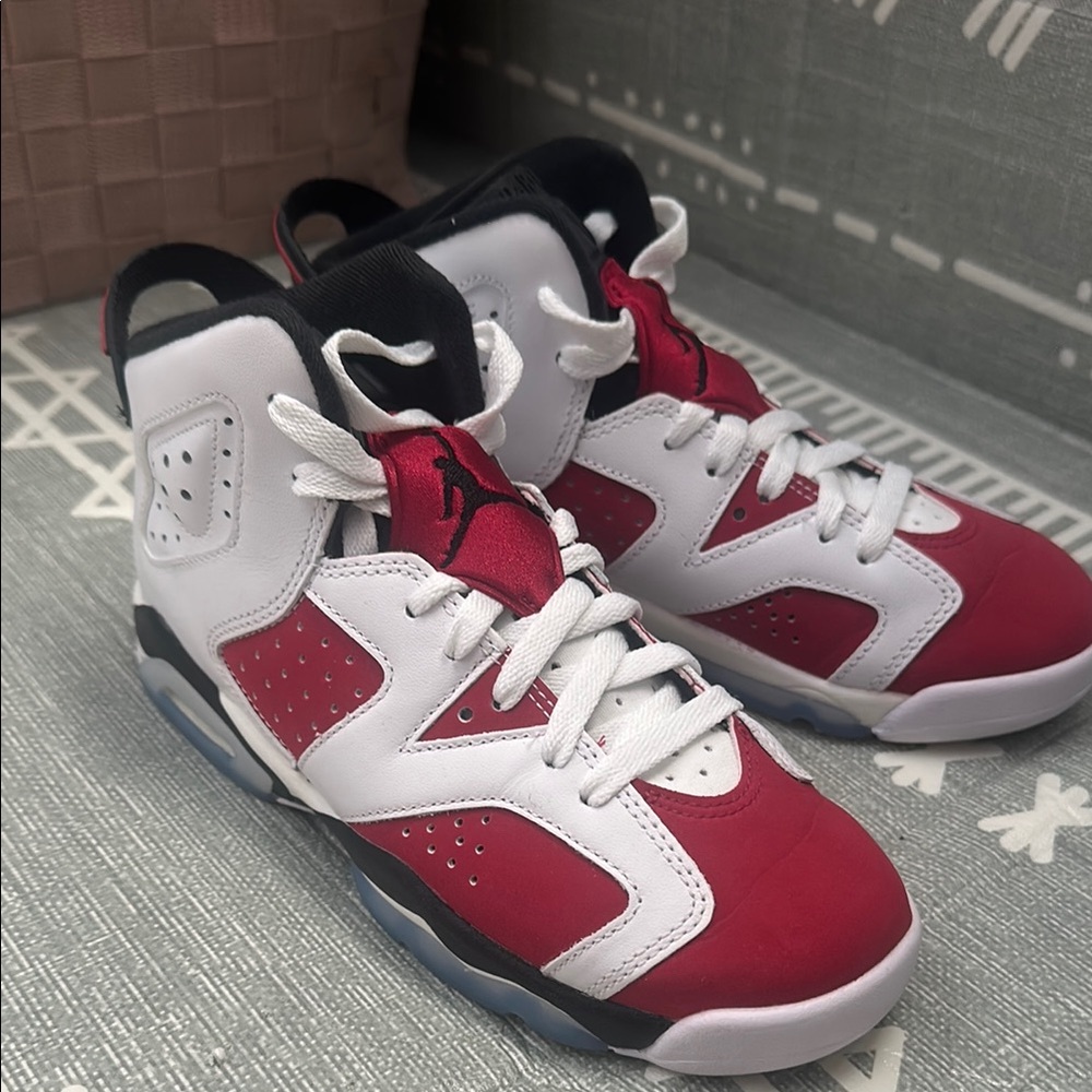 Nike Red and White Sneakers High-Top Design